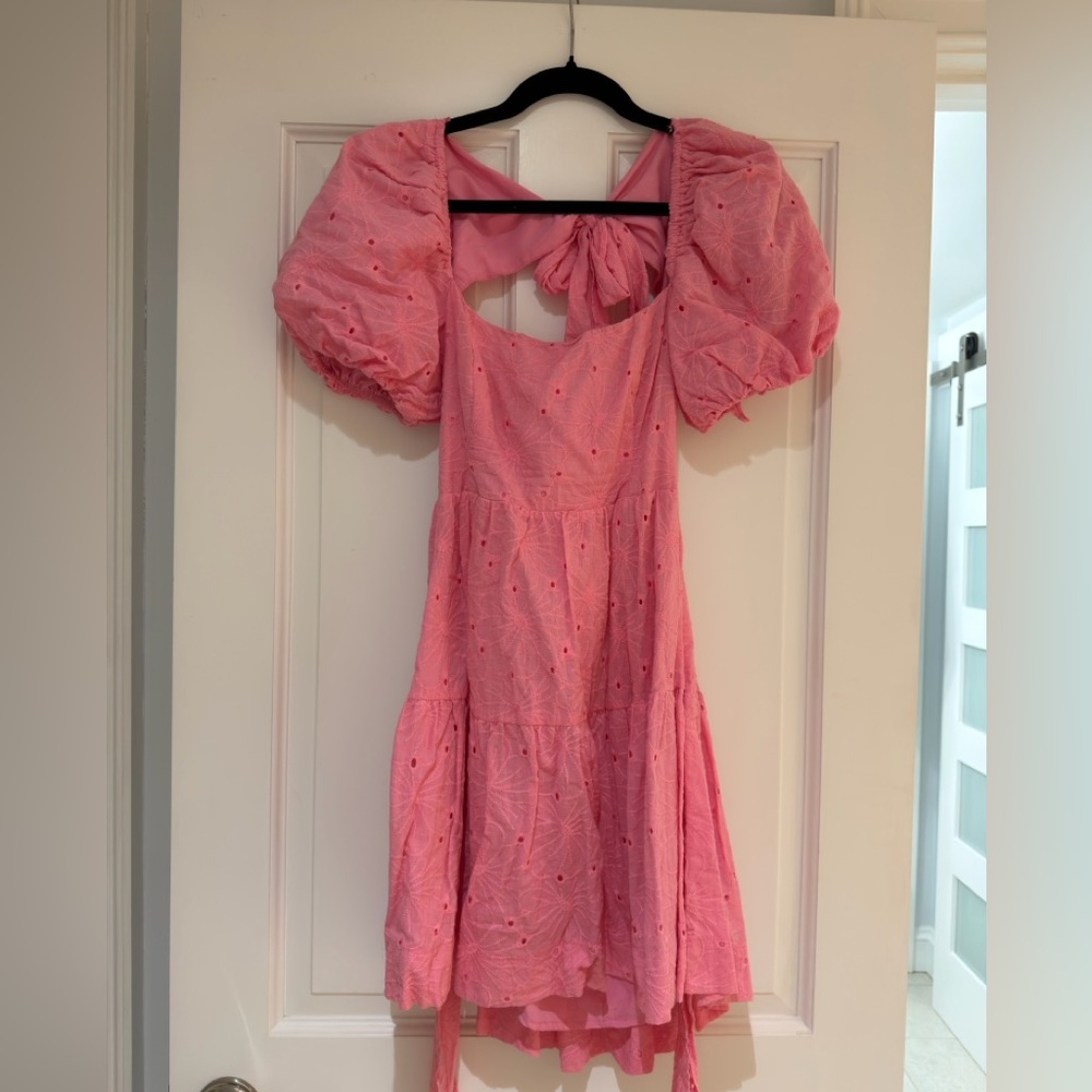Pink Puff Sleeve Dress